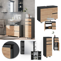 Vicco Set mobili bagno Grigio 3 parti