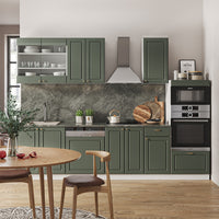 Vicco Cucina componibile Verde-oro Country House/Bianco 300 cm con armadio alto, PL Antracite