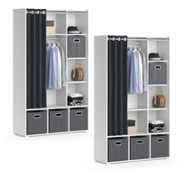 Vicco Armadio multifunzione Bianco 38 x 178.1 cm Con cassetti pieghevoli (grigio)