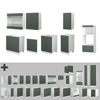 Vicco Cucina componibile Verde-oro Country House/Bianco 300 cm con armadio alto, PL Antracite