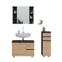 Vicco Set mobili bagno Grigio 3 parti