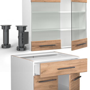 Vicco Cucina completa Quercia dorata/bianco 140 cm , PL Rovere