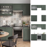 Vicco Cucina componibile Verde-oro Country House/Antracite 200 cm senza piano di lavoro