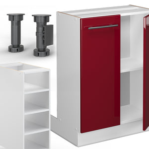 Vicco Isola cucina Bordeaux lucido/bianco 90 cm senza piano di lavoro