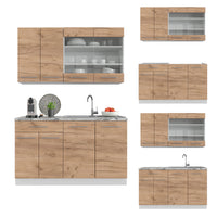 Vicco Cucina completa Quercia dorata/bianco 140 cm , PL Rovere