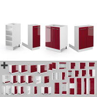 Vicco Isola cucina Bordeaux lucido/bianco 90 cm senza piano di lavoro