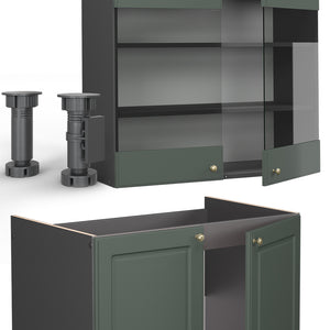 Vicco Cucina componibile Verde-oro Country House/Antracite 200 cm , PL Antracite