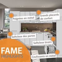 Vicco Cucina completa Quercia dorata/bianco 140 cm senza piano di lavoro