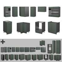 Vicco Cucina angolare completa Verde-oro Country House/Antracite 160 x 190 cm , PL Antracite