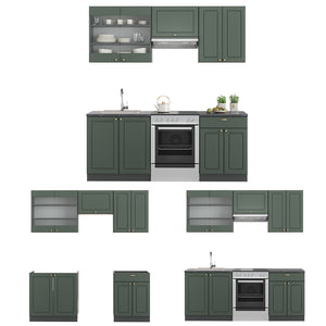 Vicco Cucina componibile Verde-oro Country House/Antracite 200 cm , PL Antracite