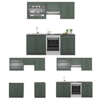 Vicco Cucina componibile Verde-oro Country House/Antracite 200 cm senza piano di lavoro