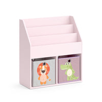 Vicco Libreria bambini rosa 72 x 79 cm con 2 scatole pieghevoli (leone, coccodrillo)