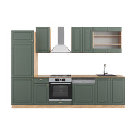 Vicco Cucina componibile Quercia verde-oro Country/oro Power 300 cm , PL Rovere