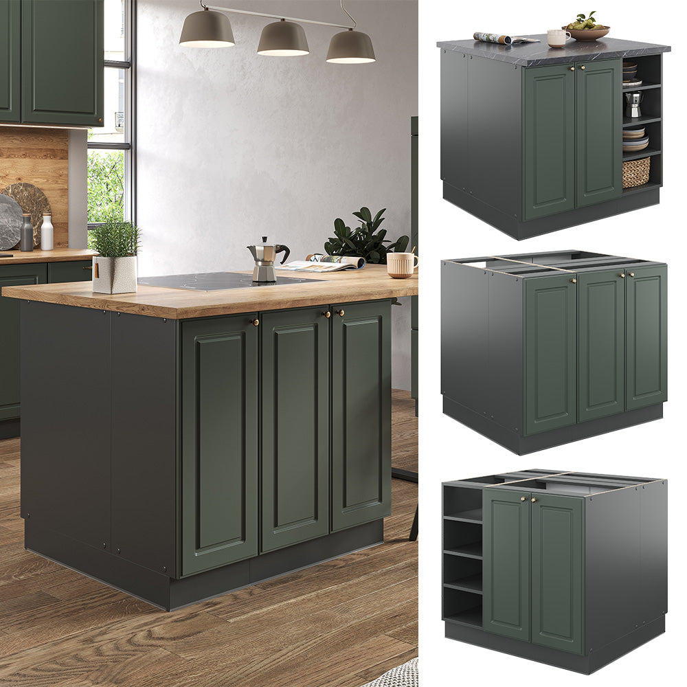 Vicco Isola cucina Verde-oro Country House/Antracite 90 cm senza piano di lavoro