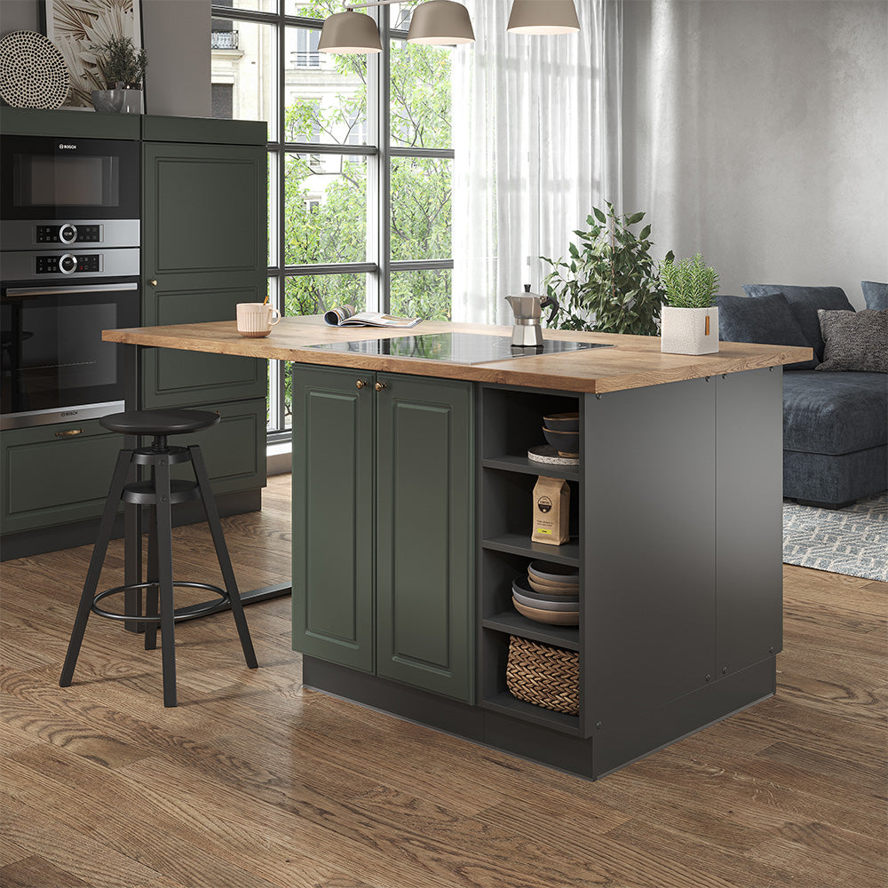 Vicco Isola cucina Verde-oro Country House/Antracite 90 cm senza piano di lavoro