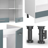 Vicco Cucina angolare completa Blu-grigio/bianco 227 x 287 cm , PL Antracite