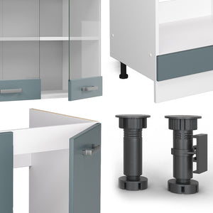 Vicco Cucina angolare completa Grigio-blu 227 x 287 cm , PL Marmo