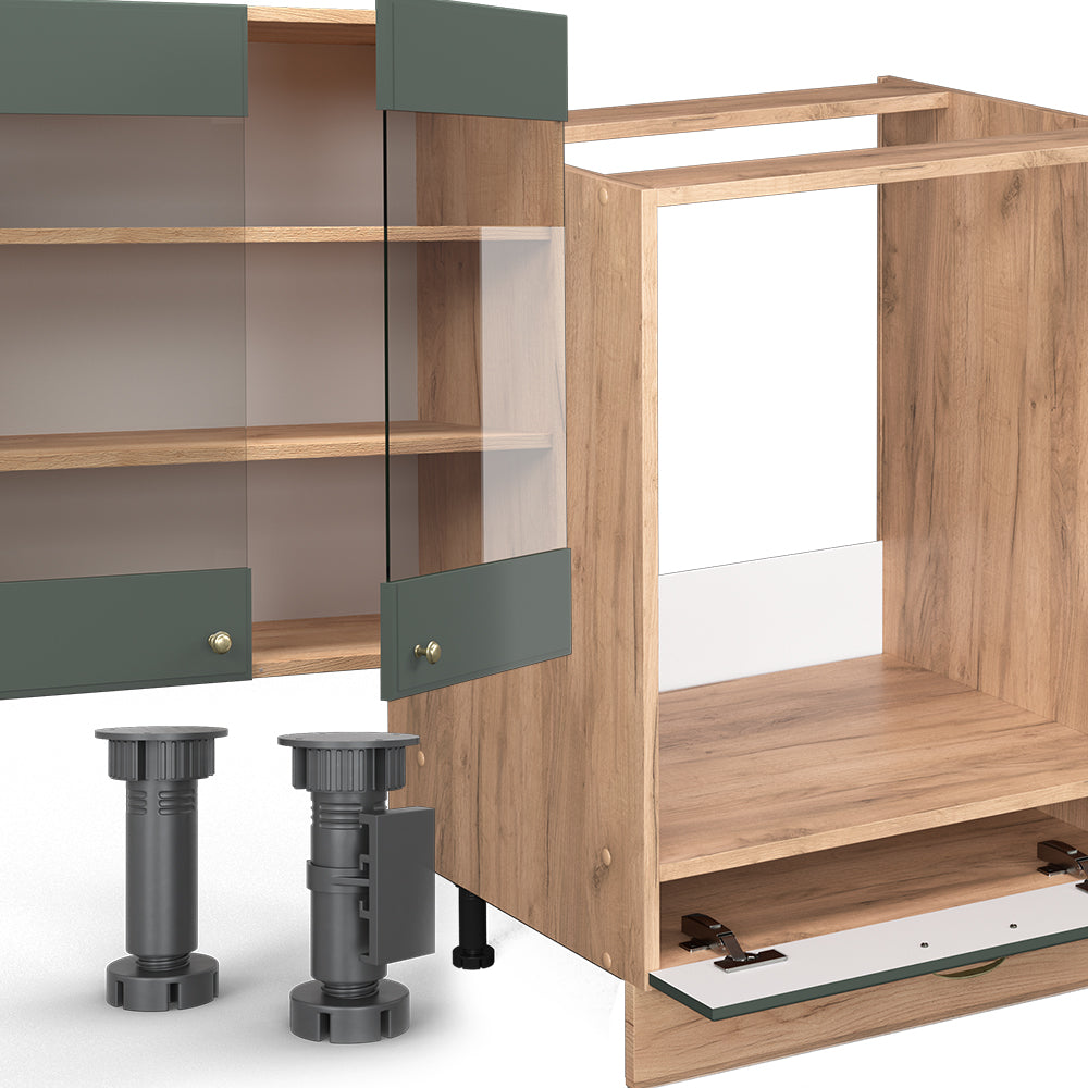 Vicco Cucina componibile Quercia verde-oro Country/oro Power 300 cm , PL Rovere