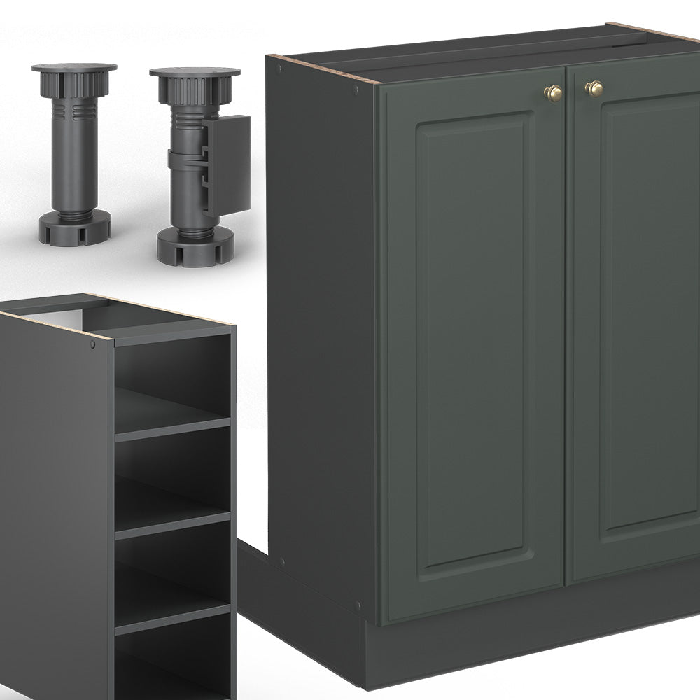 Vicco Isola cucina Verde-oro Country House/Antracite 90 cm senza piano di lavoro