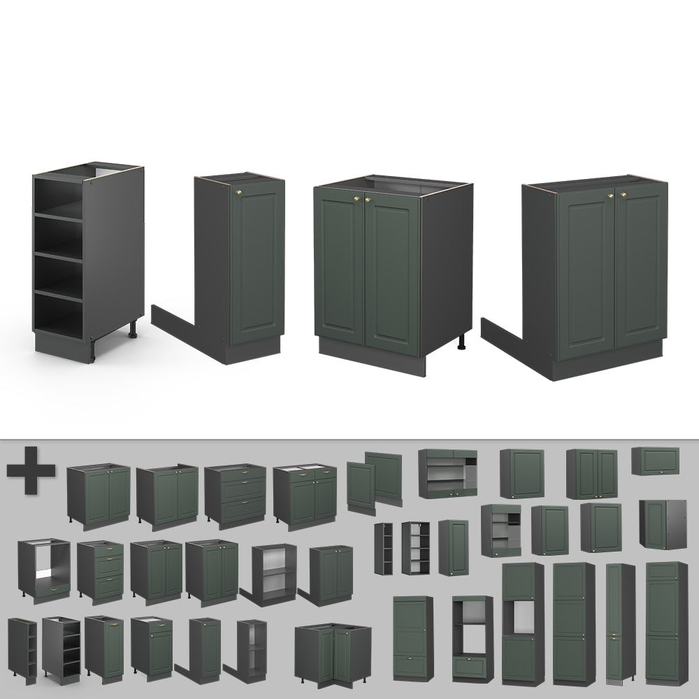 Vicco Isola cucina Verde-oro Country House/Antracite 90 cm senza piano di lavoro