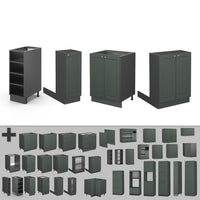 Vicco Isola cucina Verde-oro Country House/Antracite 90 cm senza piano di lavoro