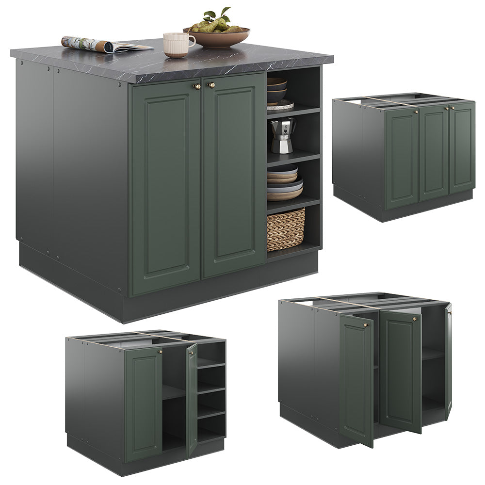 Vicco Isola cucina Verde-oro Country House/Antracite 90 cm senza piano di lavoro
