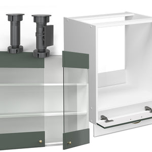 Vicco Cucina angolare completa Verde-oro Country House/Bianco 160 x 190 cm , PL Rovere