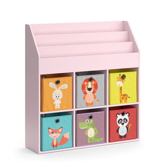 Vicco Libreria bambini rosa 107.2 x 114.2 cm con 6 scatole pieghevoli (colorate)