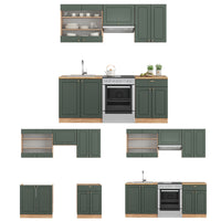 Vicco Cucina componibile Quercia verde-oro Country/oro Power 200 cm , PL Rovere
