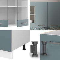 Vicco Cucina monoblocco Blu-grigio/bianco 140 cm , PL Antracite