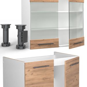 Vicco Cucina componibile Quercia dorata/bianco 235 cm , PL Rovere