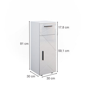 Vicco Mobiletto bagno Bianco lucido 30 x 81 cm