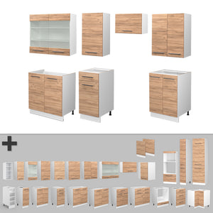 Vicco Cucina componibile Quercia dorata/bianco 240 cm , PL Marmo