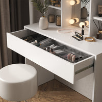 Vicco Tavolo da toeletta Bianco 93 cm con specchio