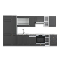 Vicco Cucina componibile Antracite-Oro/Bianco 355 cm senza piano di lavoro