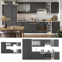 Vicco Cucina componibile Antracite-Oro/Bianco 355 cm , PL Marmo