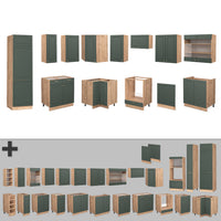 Vicco Cucina angolare completa Quercia verde-oro Country/oro Power 227 x 287 cm , PL Rovere