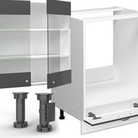 Vicco Cucina componibile Antracite-Oro/Bianco 355 cm , PL Marmo