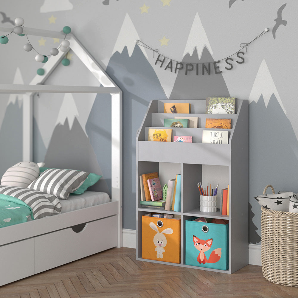 Vicco Libreria bambini Grigio 72 x 114.2 cm con 2 scatole pieghevoli