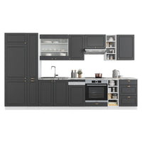 Vicco Cucina componibile Antracite-Oro/Bianco 355 cm , PL Antracite
