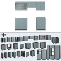 Vicco Cucina componibile Blu-grigio/antracite 200 cm , PL Rovere