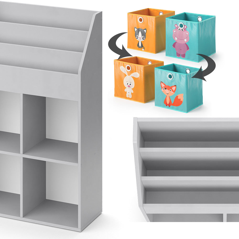 Vicco Libreria bambini Grigio 72 x 114.2 cm con 2 scatole pieghevoli