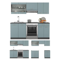 Vicco Cucina componibile Blu-grigio/antracite 200 cm , PL Rovere