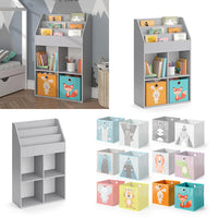 Vicco Libreria bambini Grigio 72 x 114.2 cm con 2 scatole pieghevoli