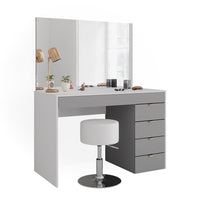 Vicco Tavolo da toeletta Bianco/grigio/grigio 115 cm con sgabello