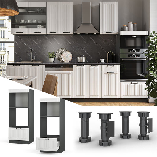 Vicco Set mobili bagno Bianco casa di campagna 60 cm aperto