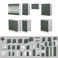 Vicco Cucina componibile Verde-oro Country House/Bianco 240 cm , PL Antracite