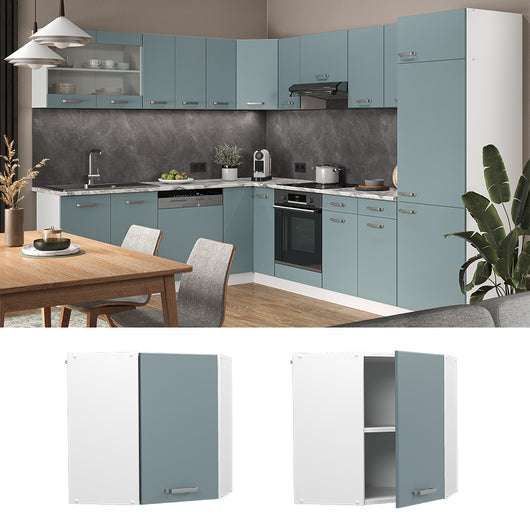 Vicco Mobile angolare da cucina Grigio-blu 57 cm