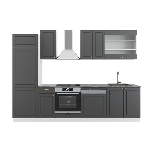 Vicco Cucina componibile Antracite-Oro/Bianco 300 cm , PL Antracite