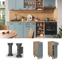 Vicco Mobiletto base per cucina Grigio-blu 30 cm PL Marmo